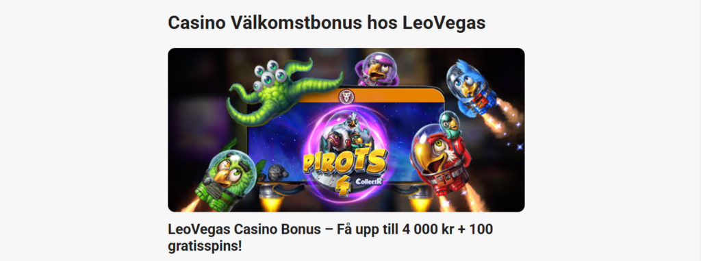 leovegas välkomstbonus