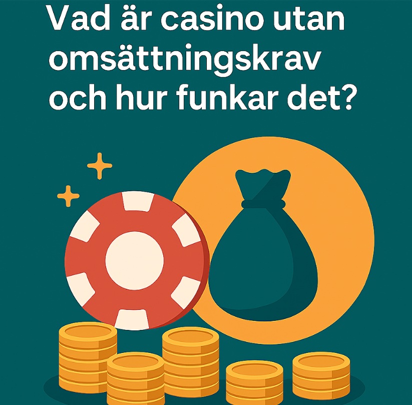 bild på pengasäck och mynt som symboliserar casino bonus utan omsättningskrav