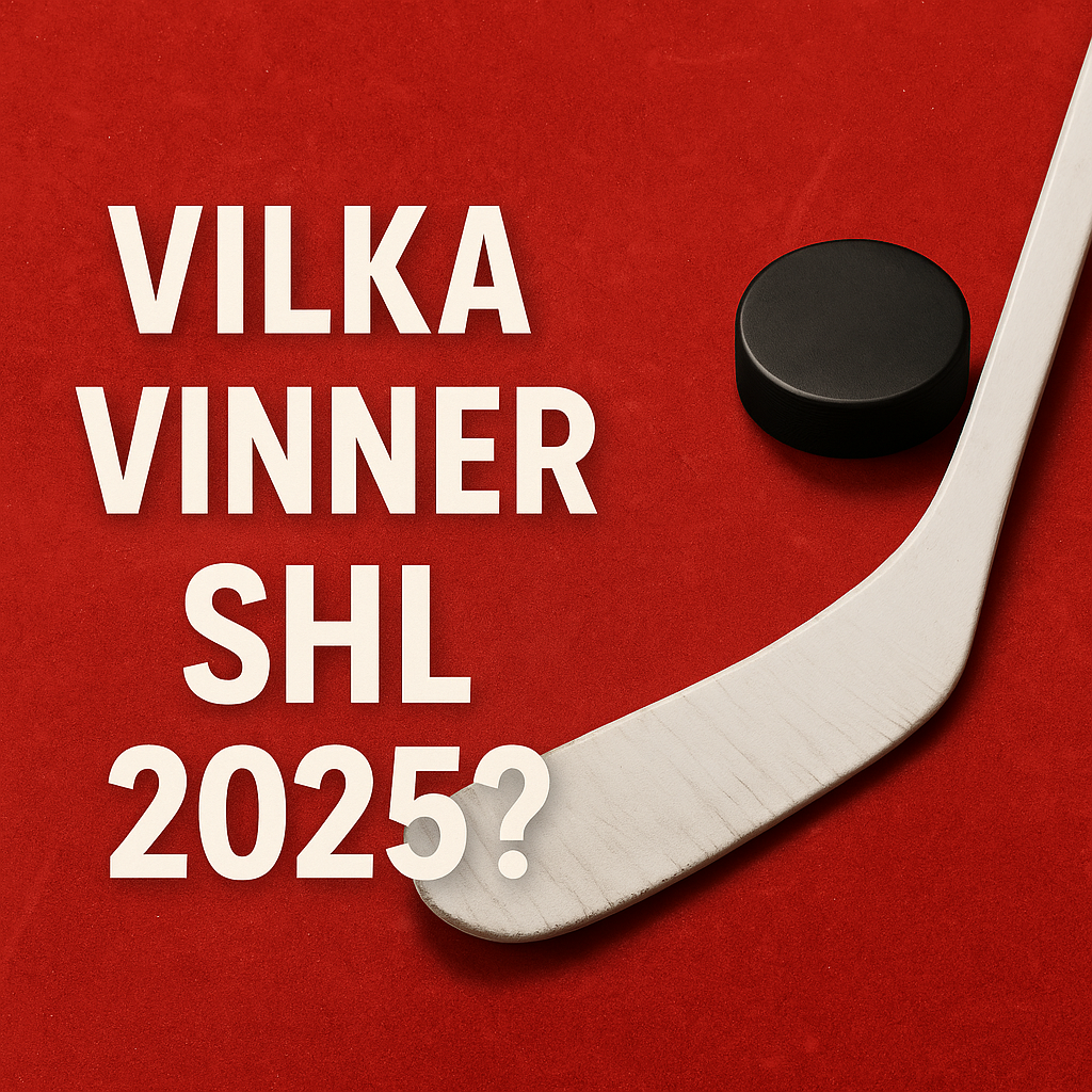 bild av hockeyklubba och puck med texten "vilka vinner shl 2025?"