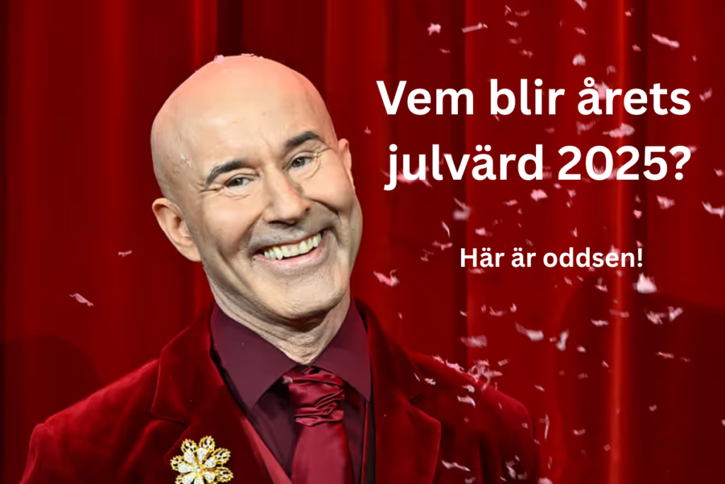 bild på föregående års julvärd med texten "Vem blir årets julvärd 2025? Här är oddsen!"