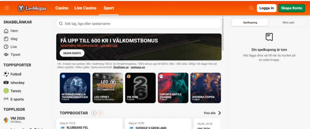 LeoVegas nya sportsbook med Tiger-plattformen